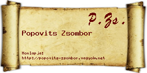 Popovits Zsombor névjegykártya